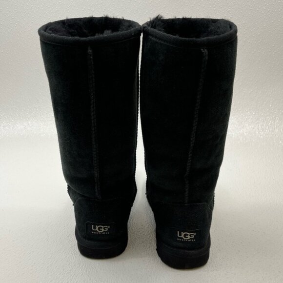 UGG Australia Classic Tall Black Leather Boots S/N 5815 Women’s US Size 5 - Picture 5 of 5